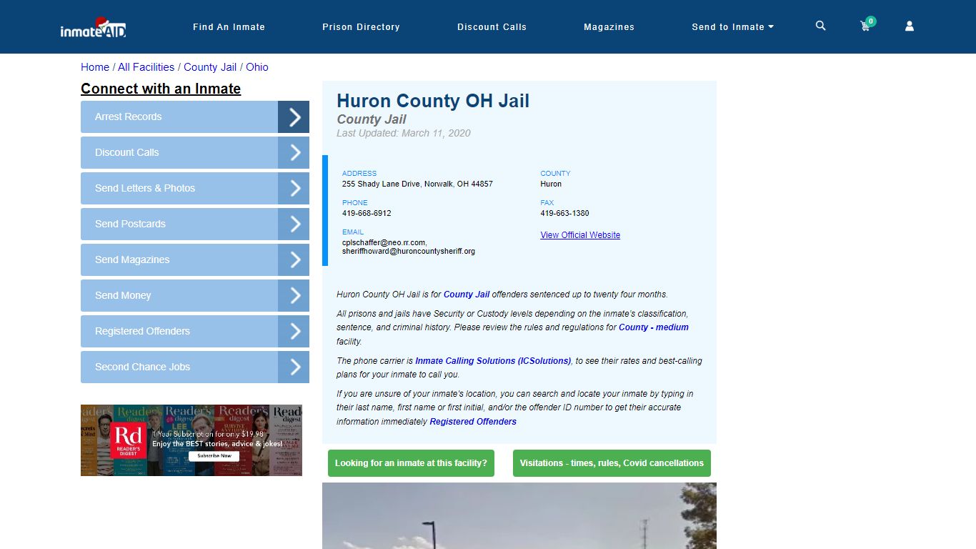 Huron County OH Jail - Inmate Locator - Norwalk, OH